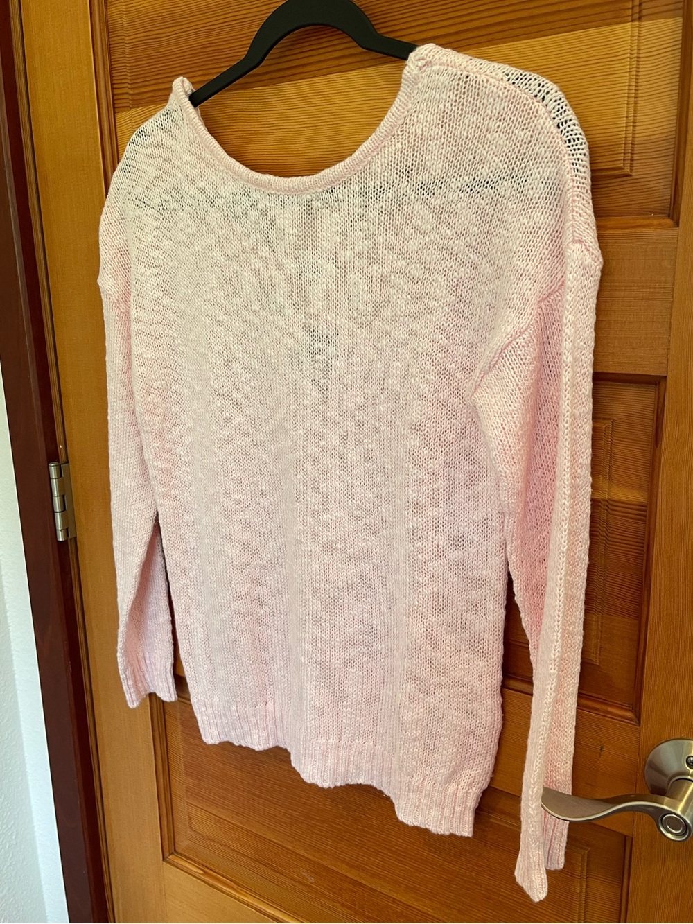 Women's Light Pink Knit Sweater w/ cross cross back - NWOT - women’s XS